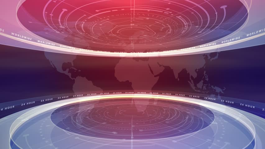 Animation text 24 News and news intro graphic with lines and circular shapes in studio abstract background 4k video