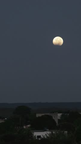 Beautiful lunar eclipse seen from the city of Turmalina Mg near dawn