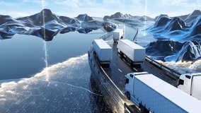 Express Delivery Technology: Intelligent Cargo Transport Systems. Ideal for corporate presentations and marketing materials related to express delivery services. - Powered by Shutterstock - Get 15% off with code: PIKWIZARD15