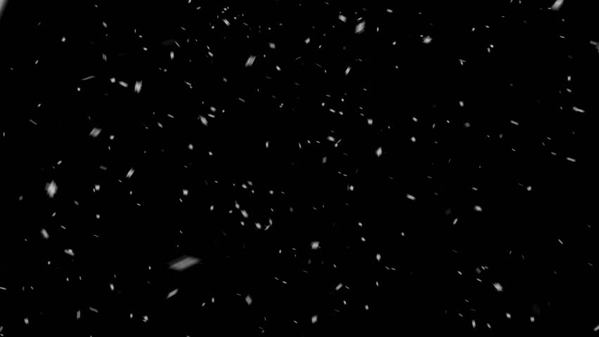 Little Snowfall Falling On Black Alpha Background
