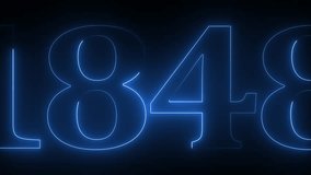 1848 neon line text. Abstract 1848 neon text animation , Glowing neon number text background 4k video animation . 1848 title metal text on black alpha channel background. - Powered by Shutterstock - Get 15% off with code: PIKWIZARD15