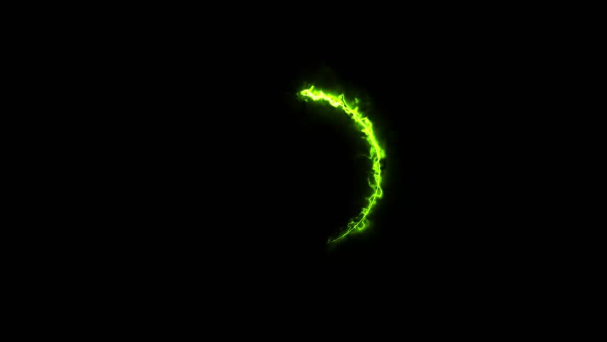 Bright lime neon electric circle loader with charged sparks, looping cleanly on black. Ideal for tech intros, gaming HUDs, and cyber visuals.