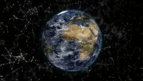 Earth rotating with PC icon fading in drawing line connecting icons fading out showing network. Global, connectivity, digital, technology, futuristic, network, universe - Powered by Shutterstock - Get 15% off with code: PIKWIZARD15