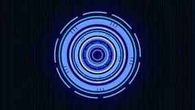 HUD interface appearing initiating rings rotating, binary streams cascading to show data flow. Futuristic, cyber, technology, digital, interface, abstract, neon - Powered by Shutterstock - Get 15% off with code: PIKWIZARD15