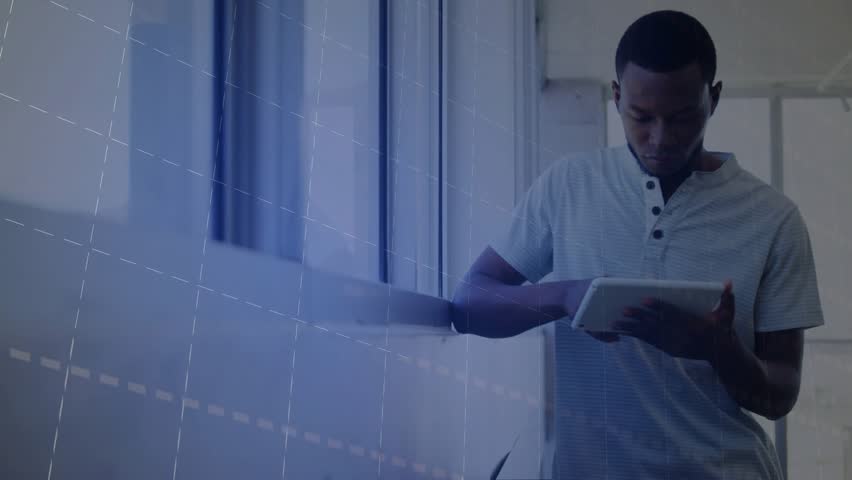 Data analyst tapping tablet and swiping, highlighting moving business bar chart for visual analysis. Professional, modern, sleek, digital, analytical, enterprise, visualization - Powered by Shutterstock - Get 15% off with code: PIKWIZARD15