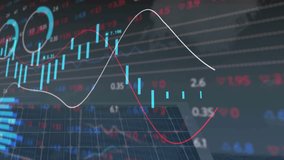Animated financial chart starting with rising bars drawing trend lines illustrating market shift. Finance, data visualization, digital, analytics, technology, investment, market trends - Powered by Shutterstock - Get 15% off with code: PIKWIZARD15