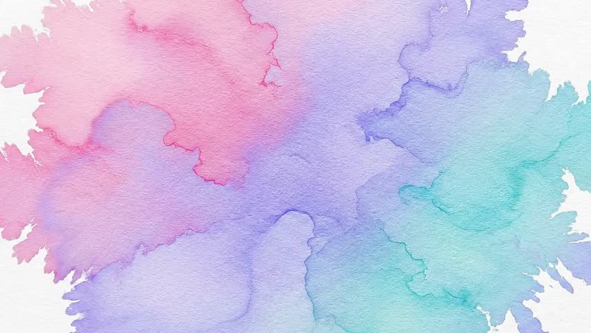 Abstract Watercolor Bloom Overlay Animation – Colorful Fluid Paint Spread with Soft Organic Shapes, Pastel Gradients, and Artistic Texture for Creative Backgrounds and Video Transitions