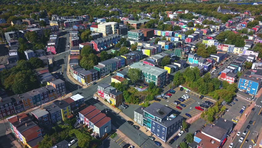 Aerial shot of downtown St. John