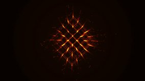 Cosmic body. Technology, medicine, business, sound wave, 4K. Neon 3D animation of squares, diamonds, and dots. Maze icon. Puzzle design. Randomly rotating cube with colorful glow, flame rays.  - Powered by Shutterstock - Get 15% off with code: PIKWIZARD15