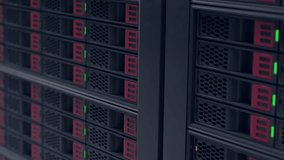 Server rack with blinking lights in seamless loop animation. Ideal for cybersecurity, data protection and encrypted networks. Perfect as part of technology collection. - Powered by Shutterstock - Get 15% off with code: PIKWIZARD15