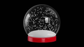 empty snow globe with animated snowflakes. animated christmas snow globe on black screen - Powered by Shutterstock - Get 15% off with code: PIKWIZARD15