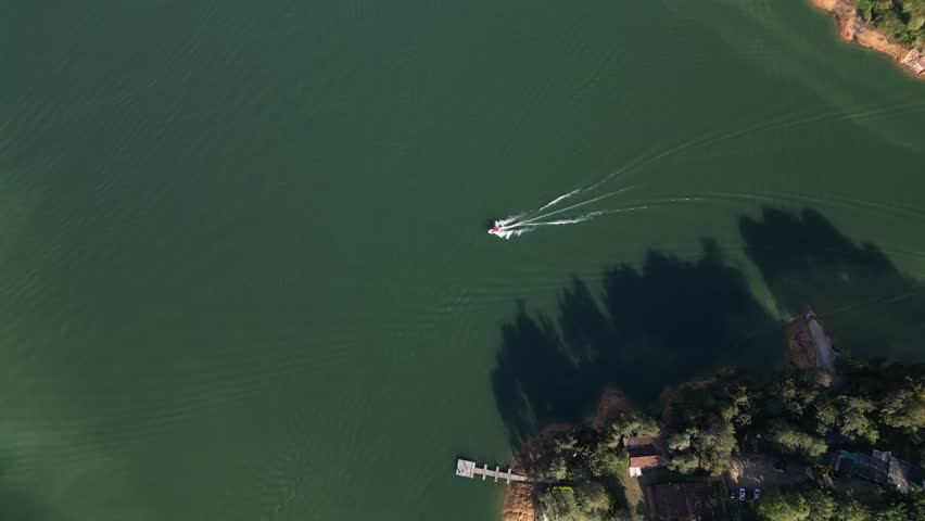 Guatape, Antioquia-Colombia; 05,02,2025, State of the Lake in Guatape Colombia
