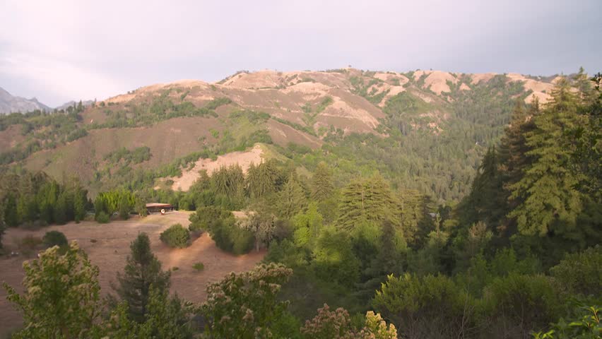 HD Ground-Level Footage of Santa Lucia Range Mountains in Big Sur, California