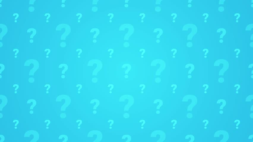 Simple Vibrant Trivia and Quiz Horizontal Background Design Light Blue Color And Animated Question Marks Pattern
