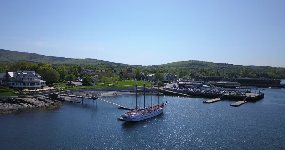 Flying past sail boat in the Harbor 