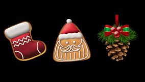 Christmas Cookies And Pine cones Animation Suitable For Holiday Greeting, Festive Overlay, Winter Visual - Powered by Shutterstock - Get 15% off with code: PIKWIZARD15