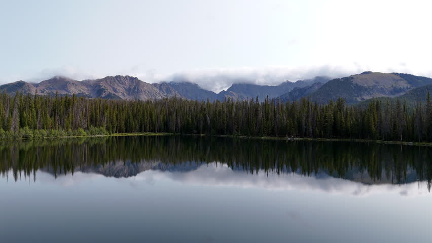 Drone Shot of Lost Lake, White River National Forest, Colorado USA. Pristine Mountain Landscape
