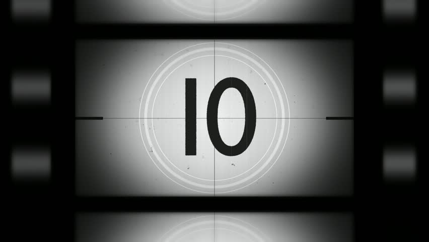 A silent-film style countdown from 10 to 0, ideal for vintage cinematic intros, retro videos, broadcasts, presentations, and creative media projects.