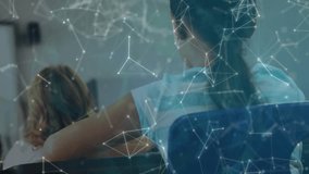 Instructor guiding classroom teaching as overlay occurring with pulsing Wi-Fi globe phone icons. Education, e-learning, connectivity, innovation, technology, digital, classroom - Powered by Shutterstock - Get 15% off with code: PIKWIZARD15