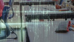 two female students reaching for pencils and opening workbooks, writing notes for education class. Children, education, classroom, learning, stationery, teamwork, focus - Powered by Shutterstock - Get 15% off with code: PIKWIZARD15