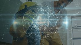 Child adjusting helmet strap in home office activating hologram and father guiding network mapping. Family, mentorship, innovation, education, technology, childhood, teamwork - Powered by Shutterstock - Get 15% off with code: PIKWIZARD15