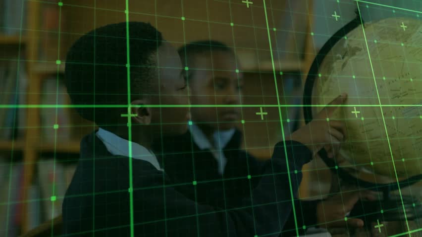 girl picking pencil touching globe, classmates spinning and pointing regions during geography study. Education, exploration, teamwork, learning, classroom, discovery, diversity - Powered by Shutterstock - Get 15% off with code: PIKWIZARD15