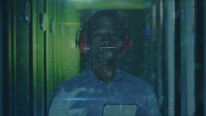 IT technician tapping tablet initiating scan showing malware firewall down before cyber attack. Cybersecurity, data center, digital, technology, protection, alarm, alert - Powered by Shutterstock - Get 15% off with code: PIKWIZARD15