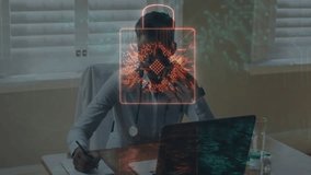 Physician writing notes at laptop as AI circuit overlay activating pulsing nodes guiding diagnosis. Medical, technology, innovation, analysis, healthcare, digital, professional - Powered by Shutterstock - Get 15% off with code: PIKWIZARD15