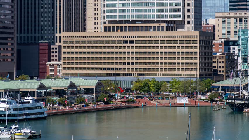 Traffic on Baltimore Harbor Avenue. Time lapse at day time