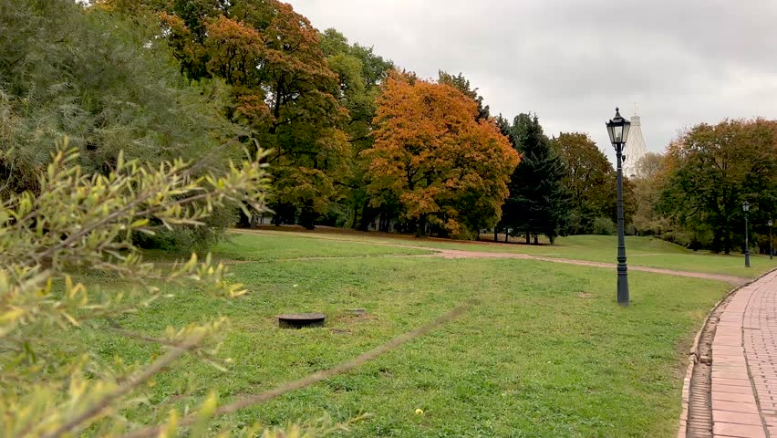 Bright colors of autumn in the park (4K60)
