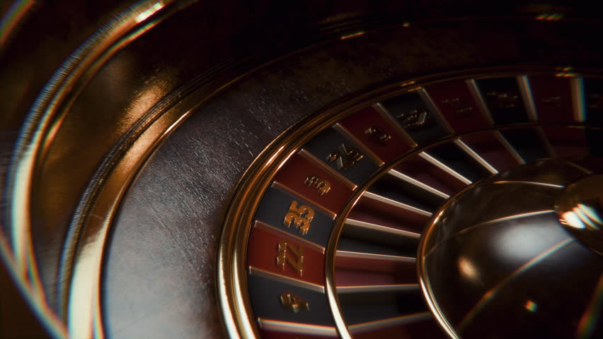 Closeup 3D render of a roulette wheel with ball stopping on zero, symbolizing casino gambling, chance, luck, and risk in games of chance, business and investment.
