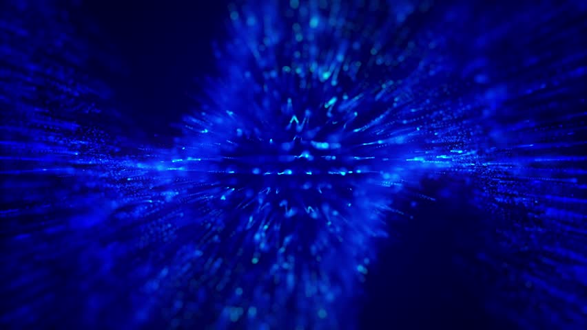 Abstract Big Bang Explosion - Blue Particles and the Creation of the Universe 4K