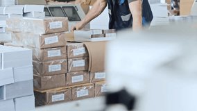 Factory worker in a warehouse packing boxes for delivery, illustrating logistics, industrial workflow, shipping, and supply chain operations. - Powered by Shutterstock - Get 15% off with code: PIKWIZARD15