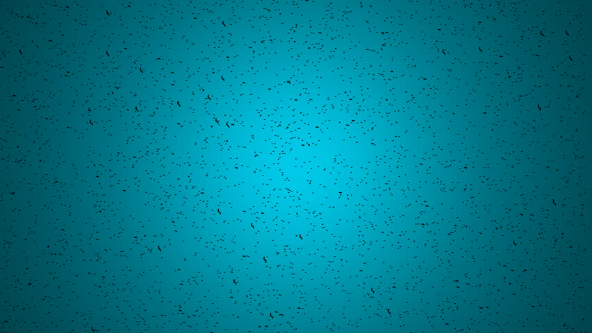 Dirty black specks of pollution debris fallout on blue lit background
