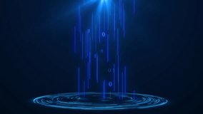 Digital Data Stream Upload With Binary Code On Blue Background, Futuristic Information Transfer And Cyber Security Concept,abstract Digital Data Flow Binary Code Streams Into A Luminous Swirling Port - Powered by Shutterstock - Get 15% off with code: PIKWIZARD15