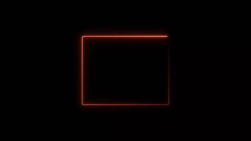 Receive counter 74 number neon bright rectangle frame red color animation. Contract office Tecnology background 4k video.