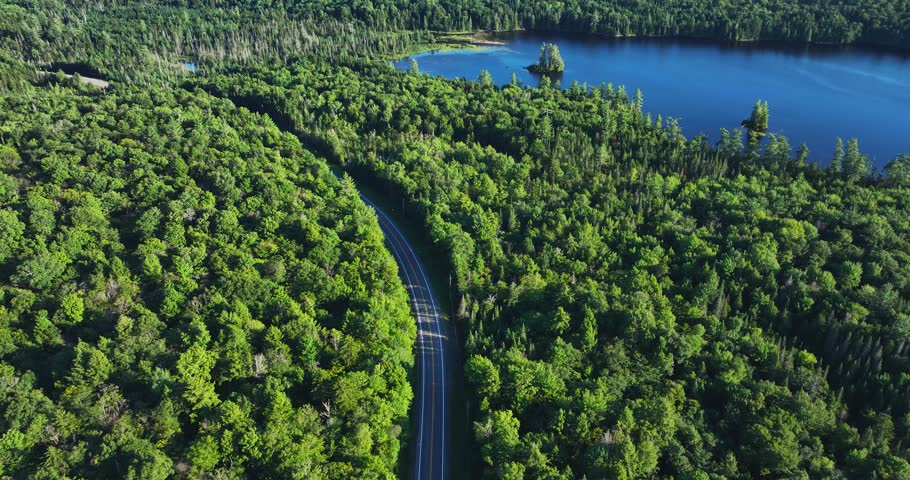 South Pond (Hamilton County, New York) July 22, 2025:  Aerial video of South Pond Lake in the Adirondack Mountains, New York.  