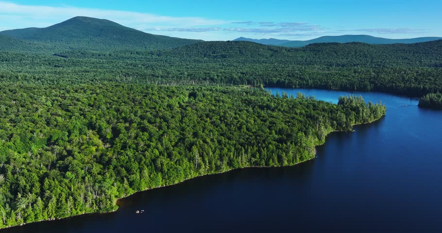 South Pond (Hamilton County, New York) July 22, 2025:  Aerial video of South Pond Lake in the Adirondack Mountains, New York.  