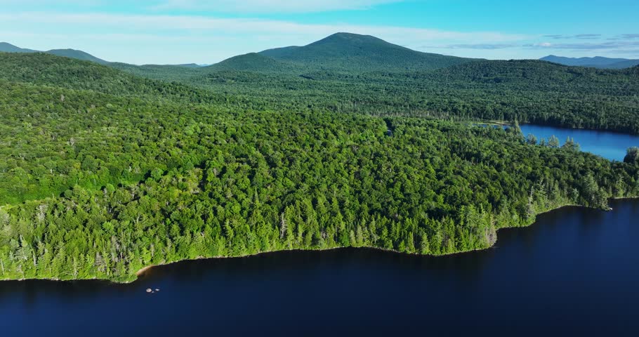 South Pond (Hamilton County, New York) July 22, 2025:  Aerial video of South Pond Lake in the Adirondack Mountains, New York.  