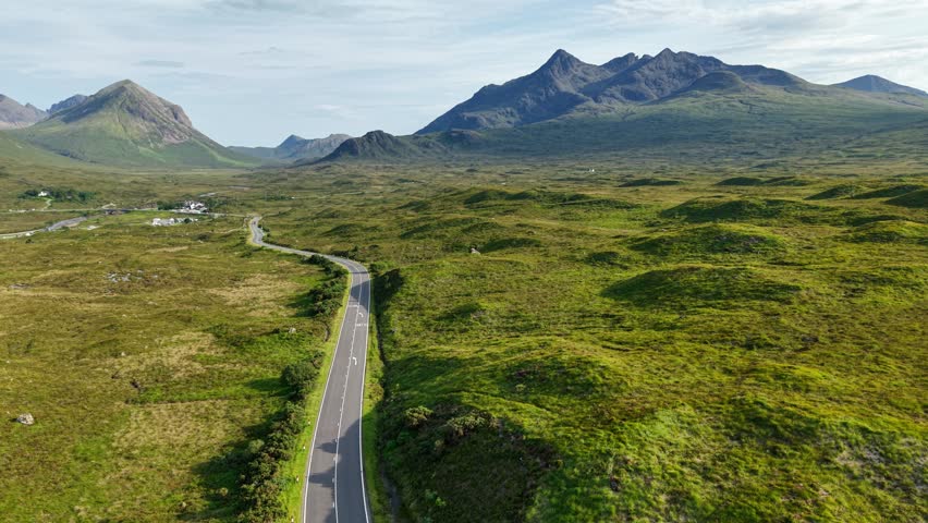 Breathtaking aerial view showcases the rugged beauty of Scotland