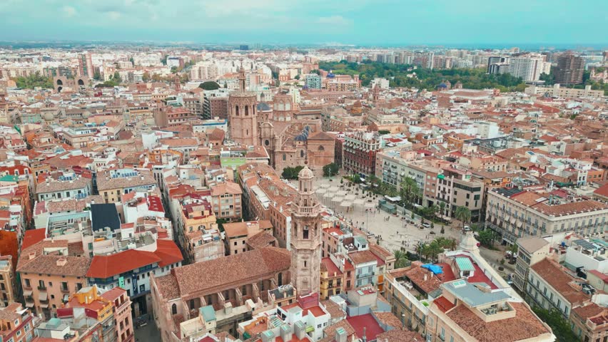 Top-Down Aerial View of Valencia, Spain