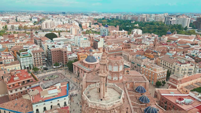 Aerial View over Valencia, Spain