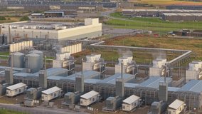 Fredericia, 18th of September, 2025, Denmark: Drone image of a high-tech Danish data center with cloud infrastructure, AI computing, and scalable storage capacity. - Powered by Shutterstock - Get 15% off with code: PIKWIZARD15