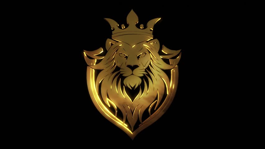 Gold King Lion Head Logo Pack – 4 Glowing Intro Reveal Animations + 1 Loop in 4K