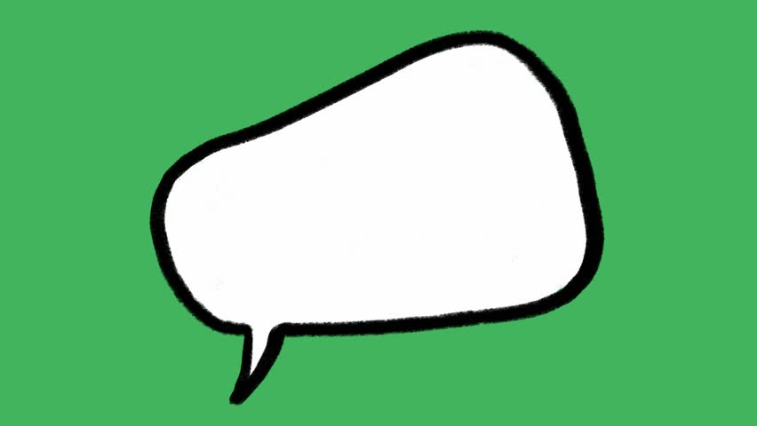 Hand-Drawn Speech Bubble animation on Green Screen | Comic Book Chat Box