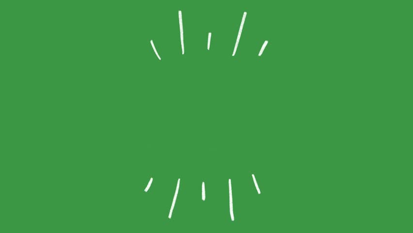 Hand-Drawn Animated Simple Shine Effect Transition Element on Green Screen | Doodle Sparkle