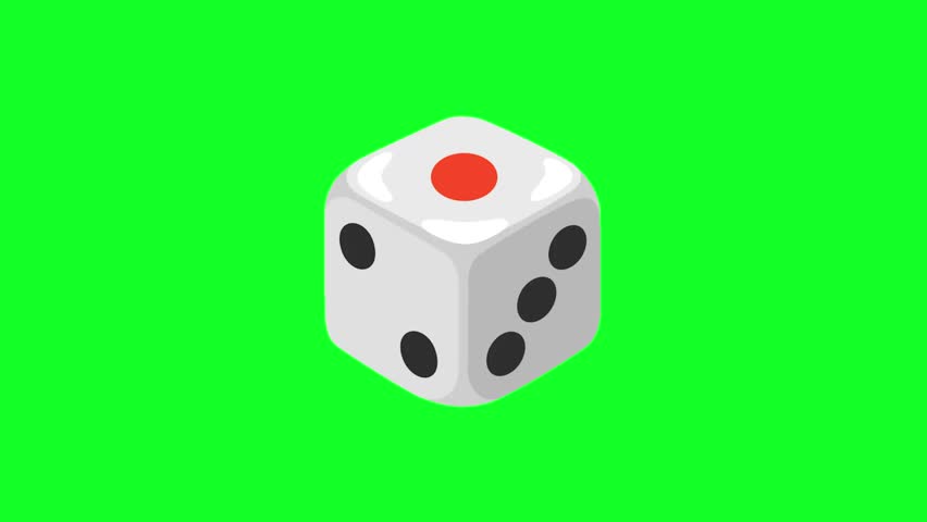 A white die tumbling in animated motion, landing on random numbers with suspense