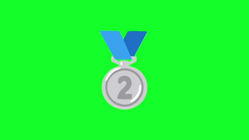 A silver medal swinging with shine pulse, perfect for second-place achievements. 
