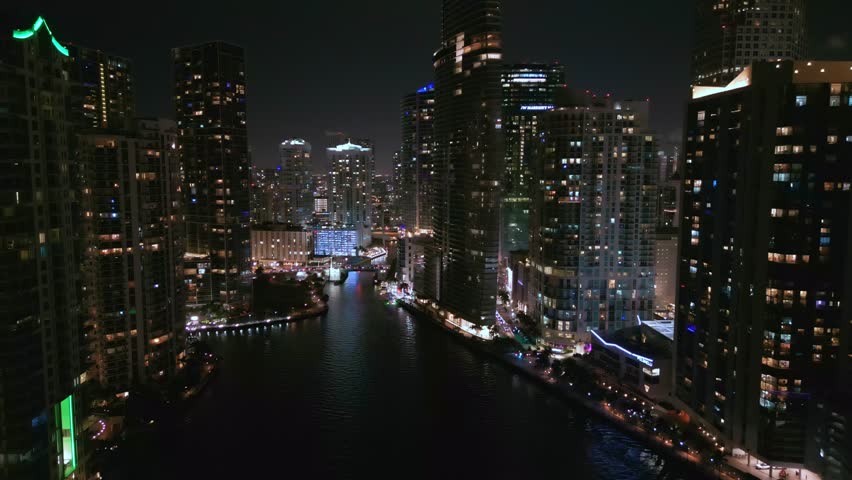 Miami River surround by city downtown city skyline.