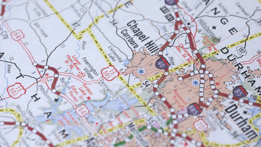 Chapel Hill, Durham NC North Carolina USA, US Map, City Location, 4k 60fps